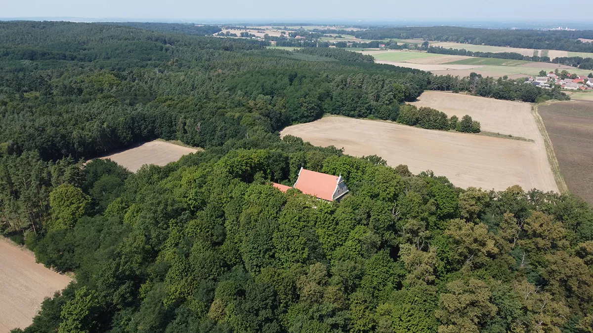 Kościół na Górze Świętej Anny (niem. Annaberg) widok z lotu ptaka