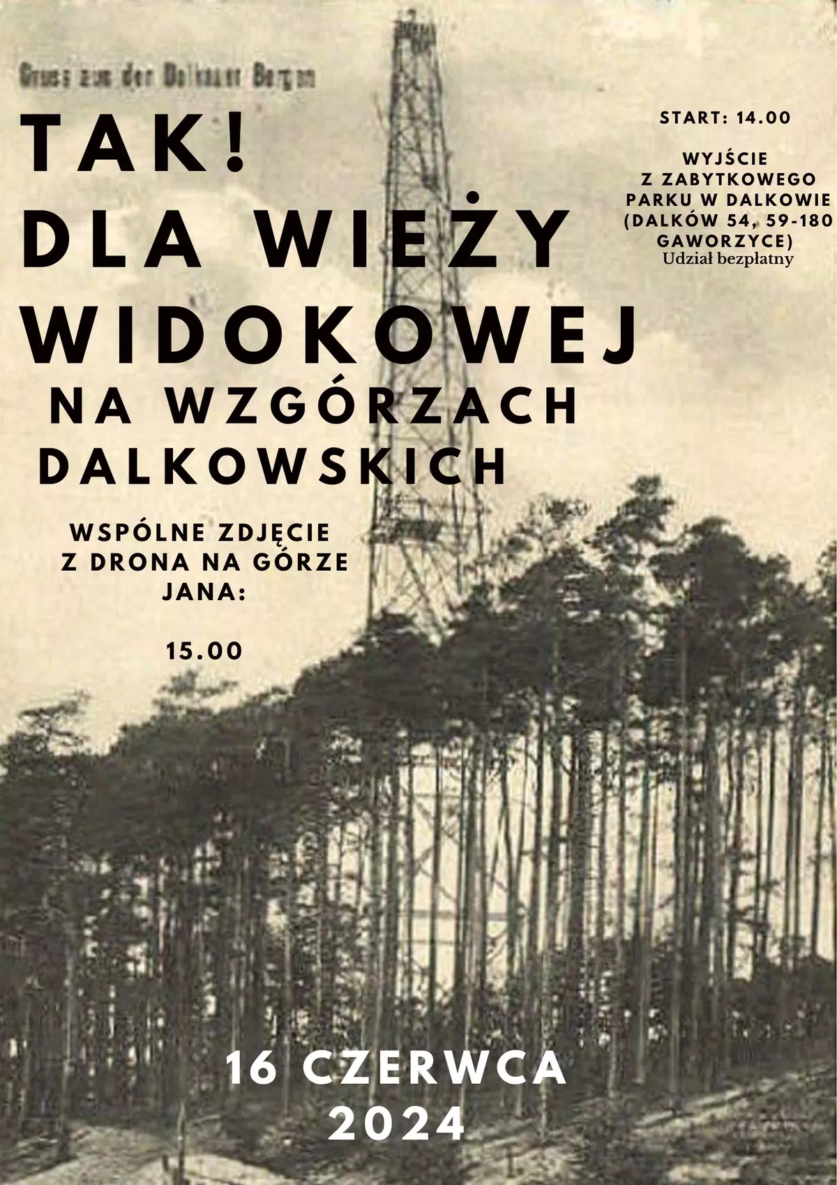 Tak dla Wieży na Wzgórzach Dalkowskich